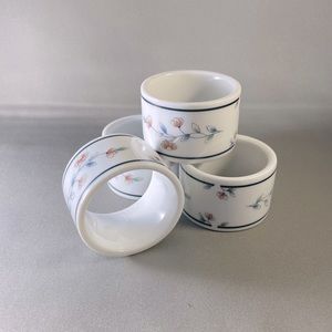 Vintage Napkin Rings Porcelain Heritage Blossom Princess House Set of 4